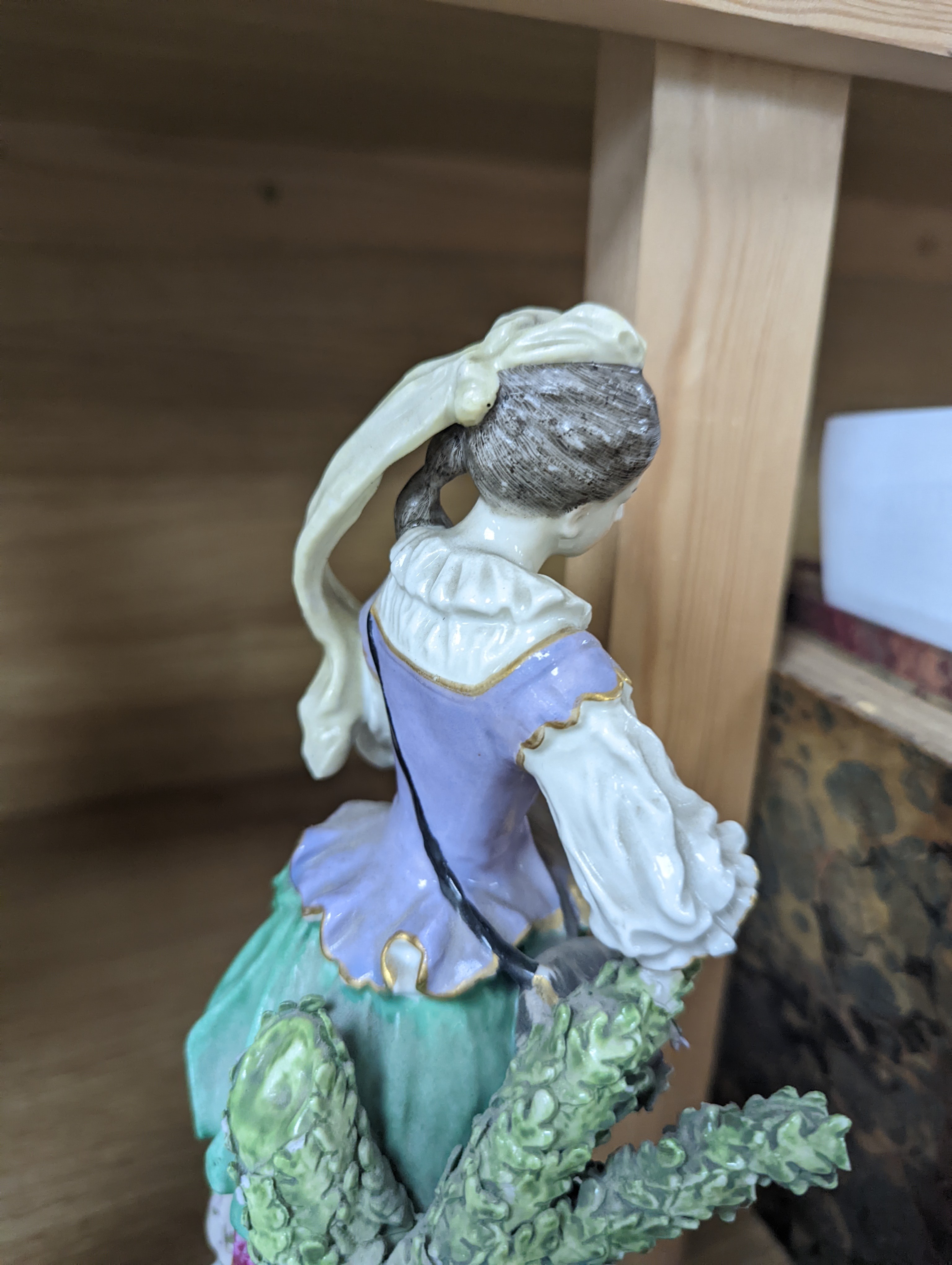 Two Continental porcelain figures, a lady and a gent 27cm